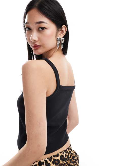 Denim Project ribbed top in black | ASOS