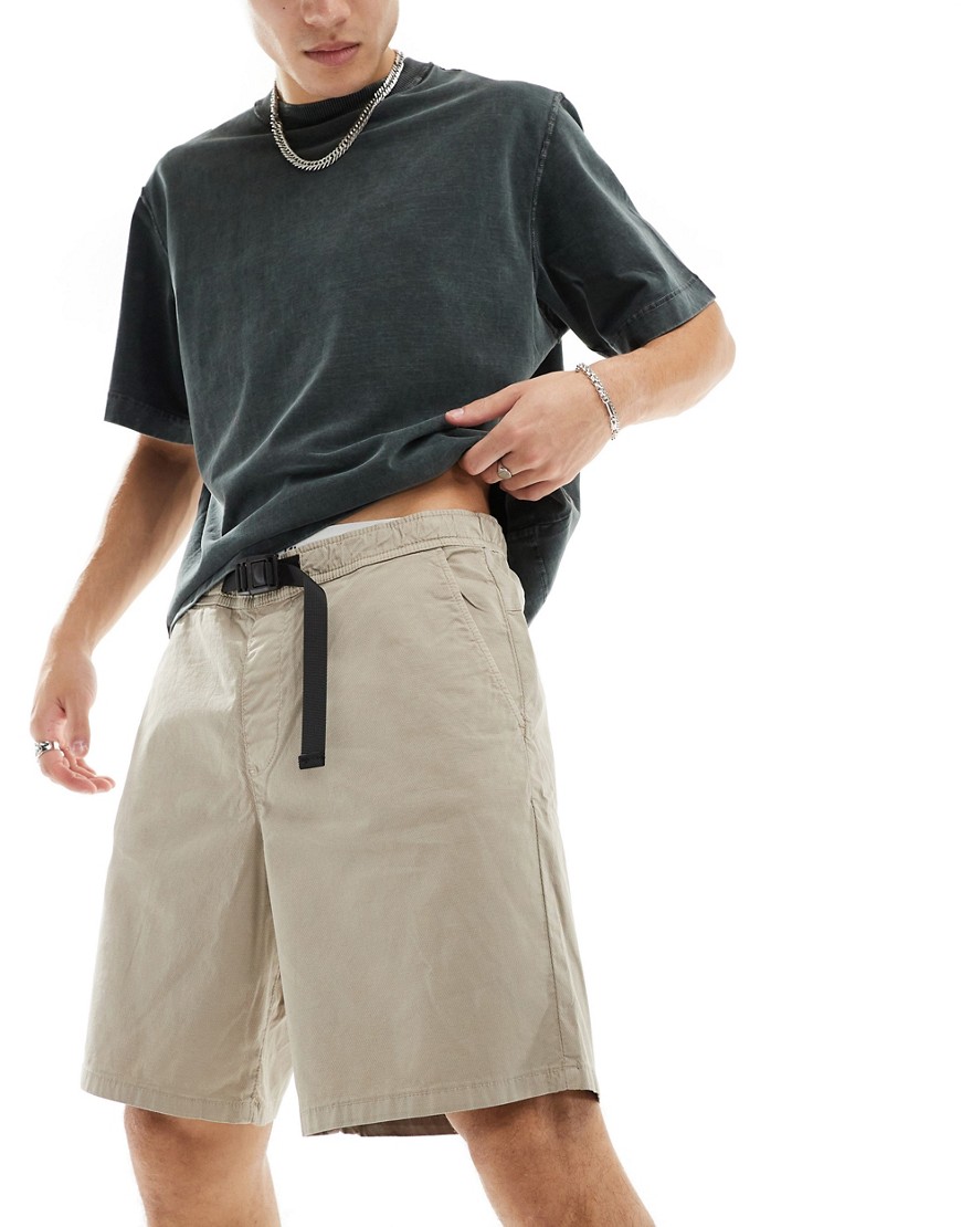 Denim Project shorts in light beige with belt detail-Neutral