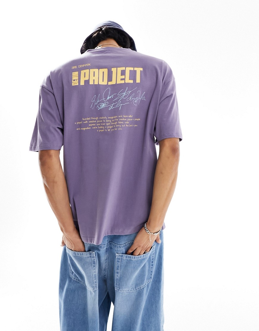 Denim Project signitature print t-shirt in purple