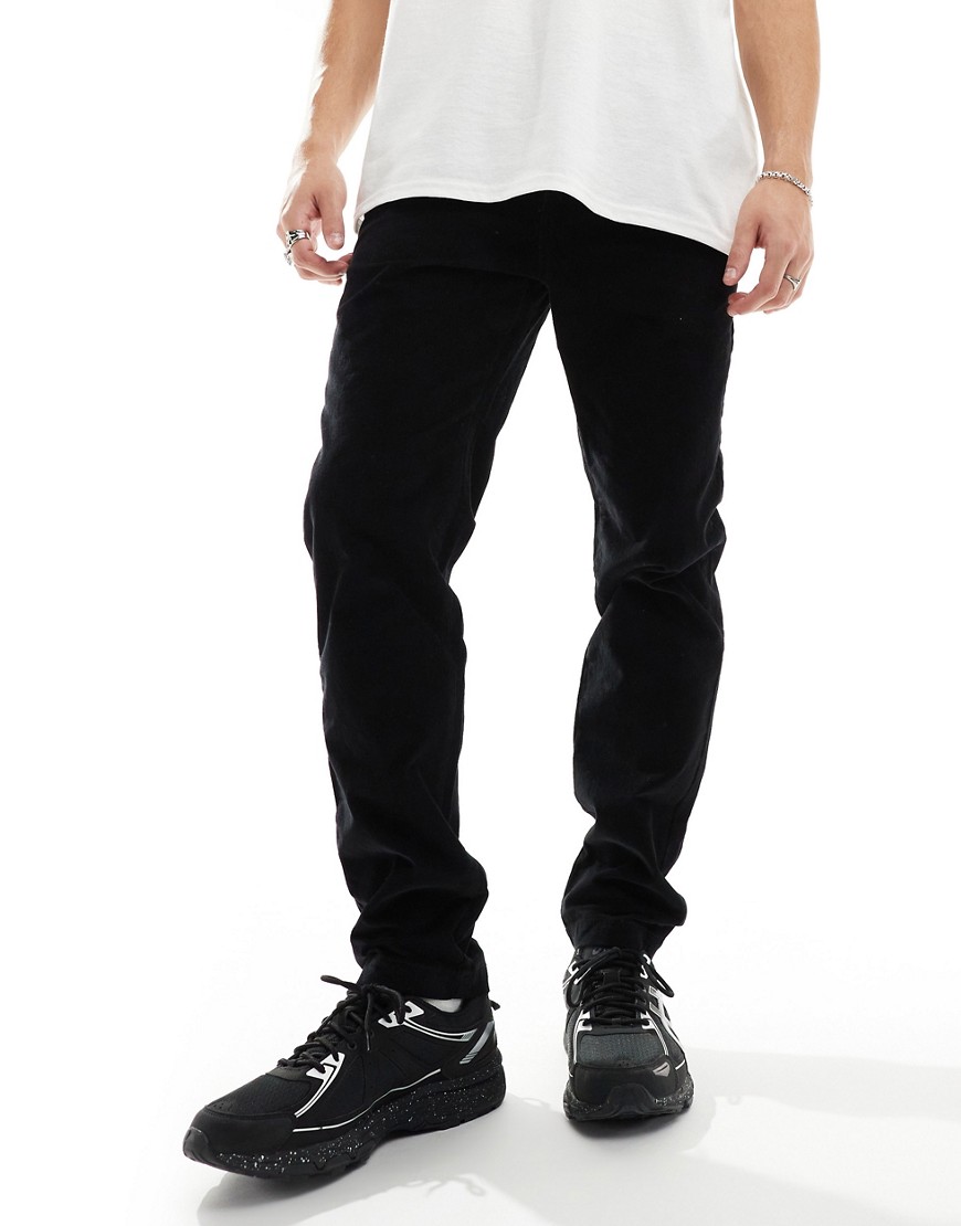 Denim Project straight fit corduroy trousers in black