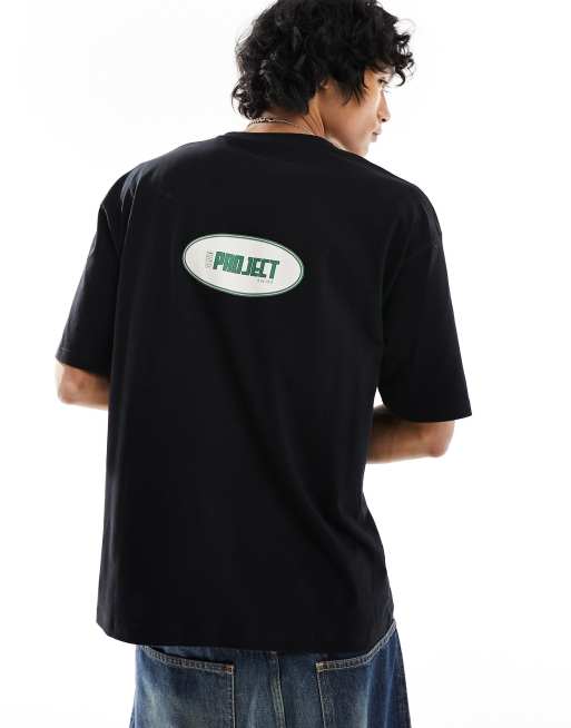 Denim Project - T-shirt met print op de achterkant in zwart 