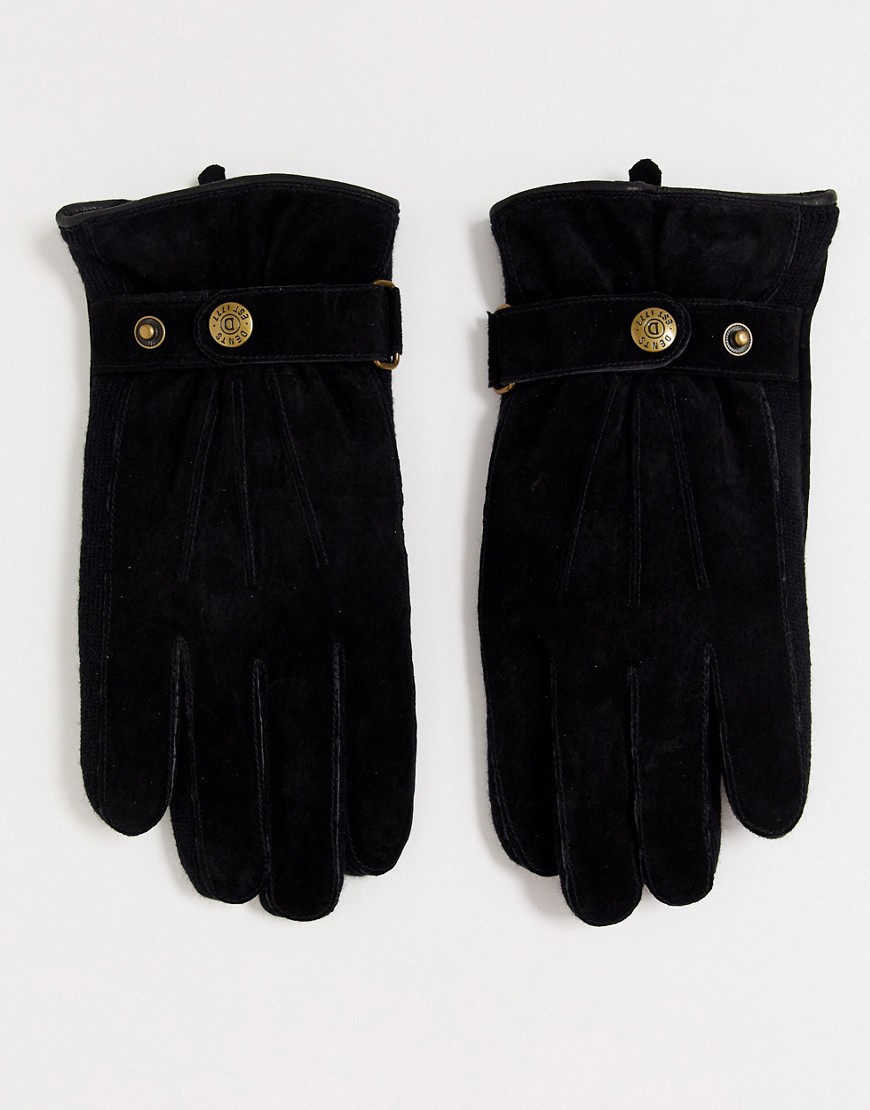 Dents Chester - Suède handschoenen in zwart