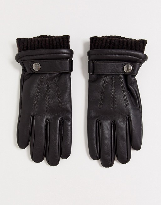 Dents Henley leather touchscreen gloves