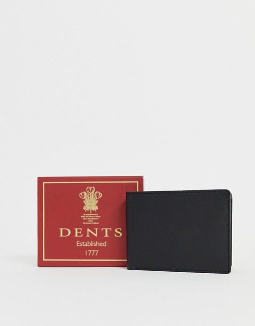 Dents Pebble grain leather billfold coin wallet with removable card holder