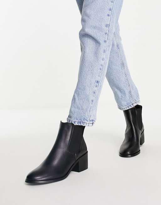 Depp leather heeled sales chelsea boots