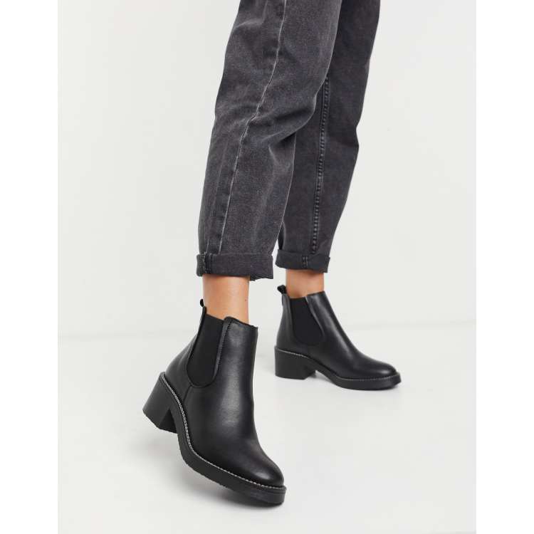 depp leather heeled chelsea boots