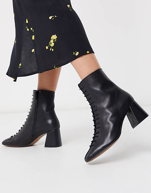 Depp lace up boot in black leather | ASOS
