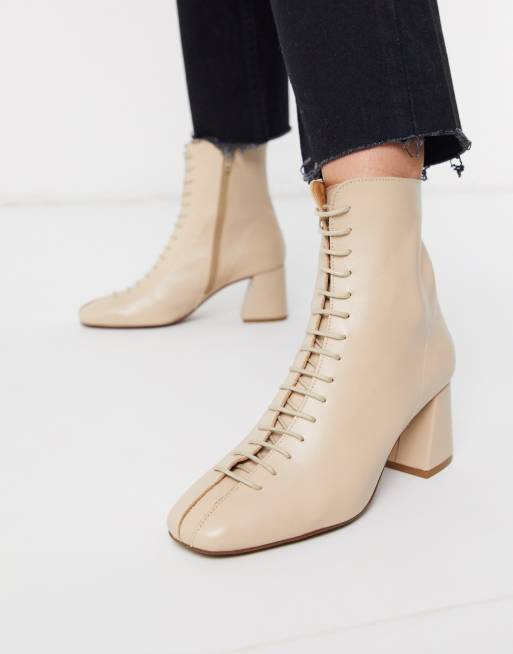 camel lace up boots