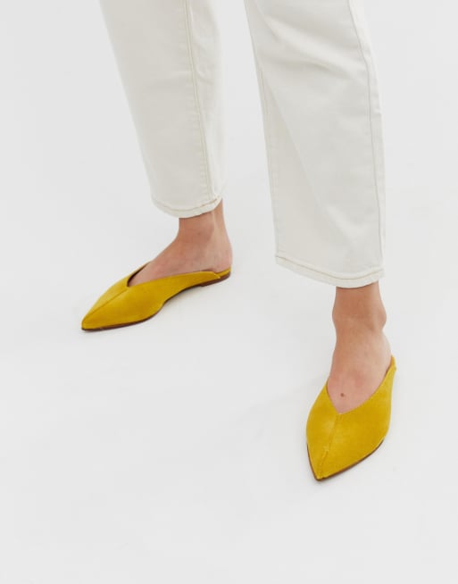 Mustard sales mules shoes