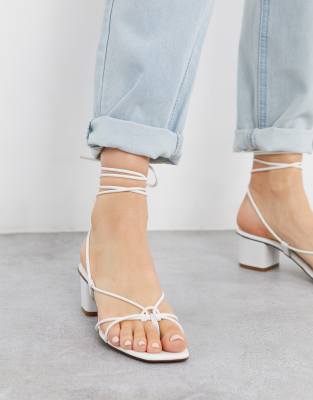 white leather strappy sandals