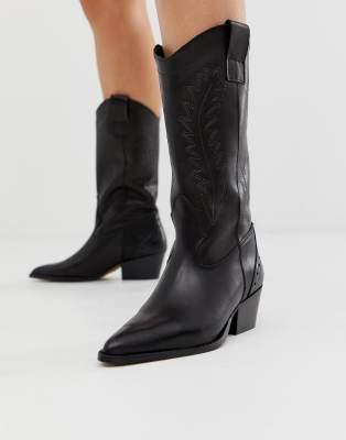 tall black western boots