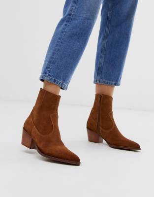 tan suede western boots
