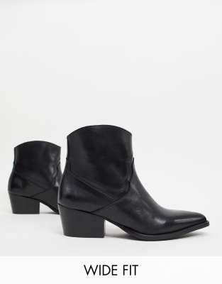 wide fit western ankle boots
