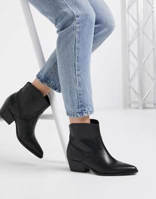 wide fit western ankle boots