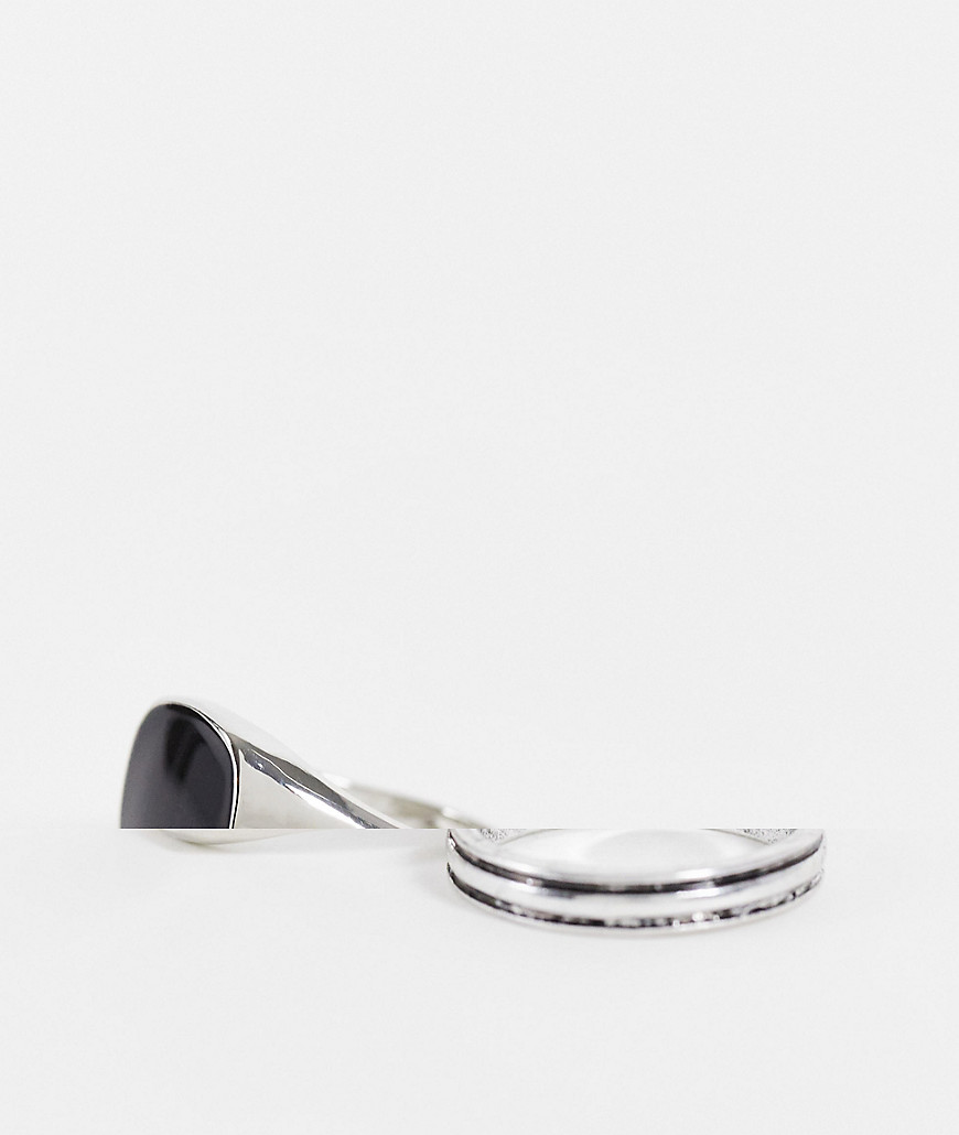 DesignB – 2er-Pack Ringe in Silber