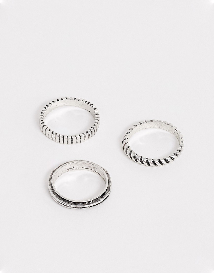 DesignB – 3-pack olikformade ringar-Flerfärgad