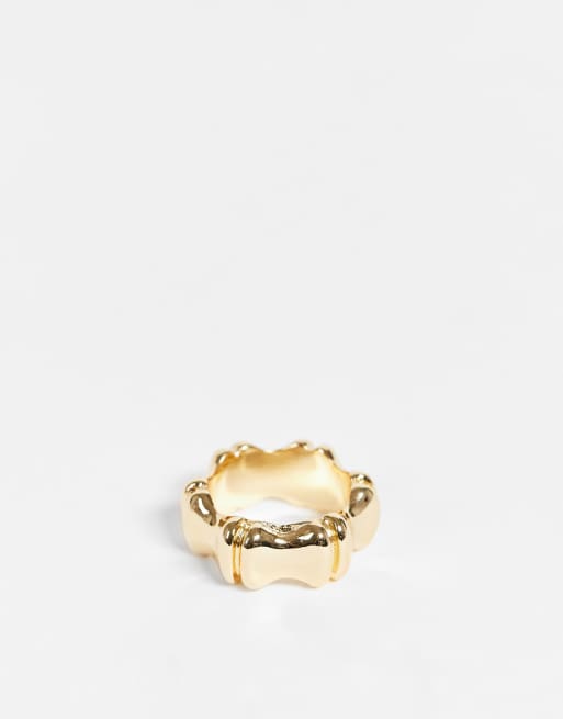 DesignB - Anello stile bambù color oro