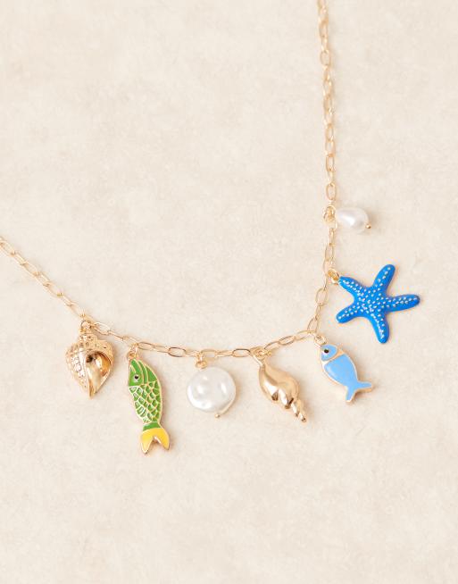 DesignB - Aquatic - Collana color oro con ciondoli