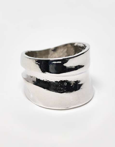 DesignB - Bague effet fondu - Argenté - view 1