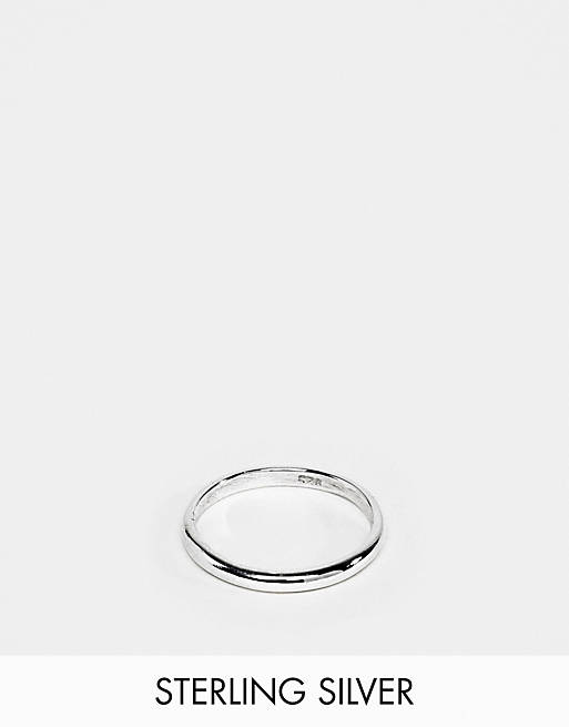 DesignB band ring in sterling silver exclusive to asos