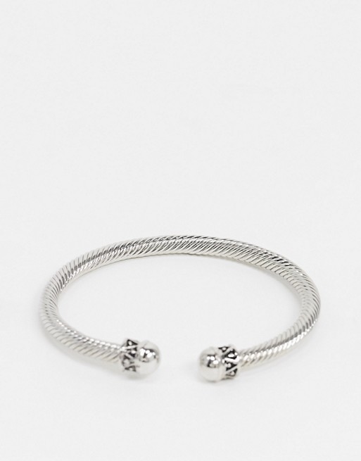 DesignB London bangle in silver with twisted rope design