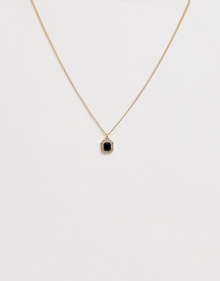 DesignB black cut necklace in gold