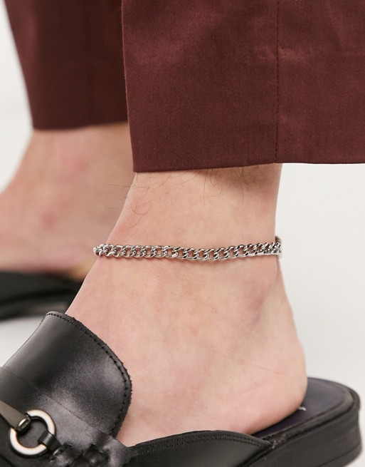 DesignB chain anklet in silver