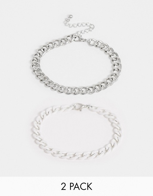 Designb chain bracelet 2 pack in multi