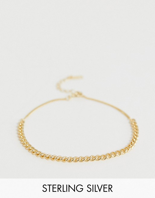 DesignB chain bracelet in sterling silver with gold plating