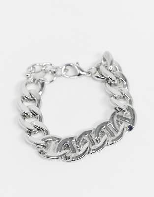 Designb London Designb Chunky Chain Bracelet In Silver With Anchor Links Modesens