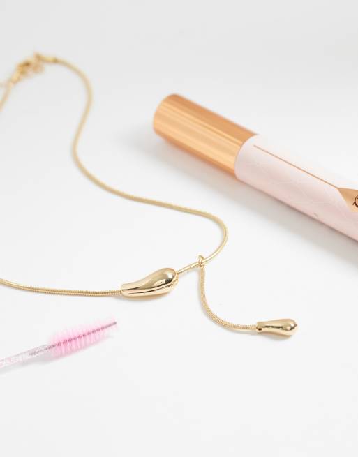 DesignB - Collana lariat effetto fuso dorata, 2 di 4
