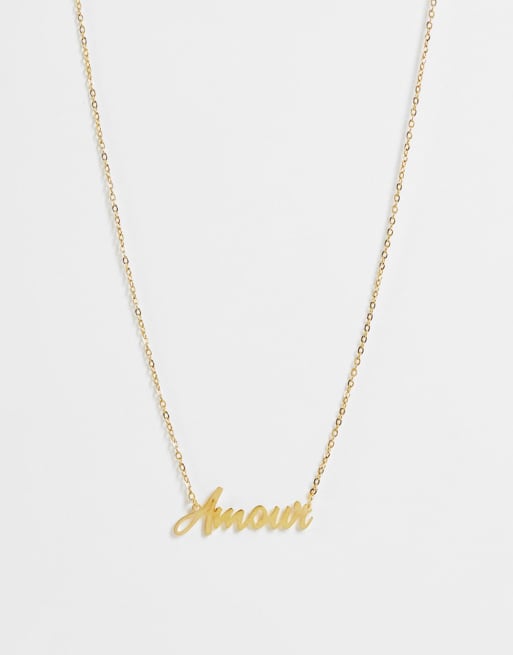 DesignB - Collier à charm Amour - Doré