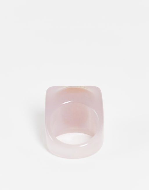 DesignB Curve - Bague chunky avec breloque œil et résine pierre de lune, 3 de 4