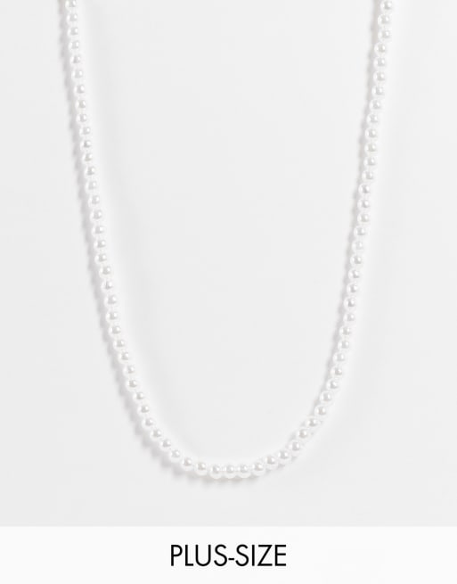 DesignB Curve faux pearl necklace ASOS
