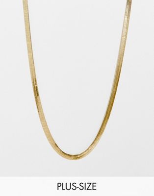 DesignB Curve snake chain necklace in gold tone