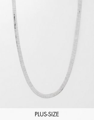 DesignB London Curve snake chain necklace in silver