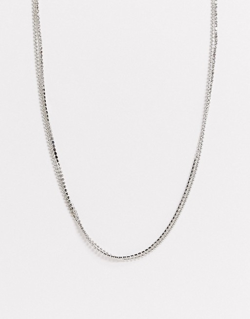 DesignB double layered neck chain in silver