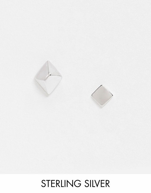 DesignB Exclusive sterling silver stud earring pack in mixed metal