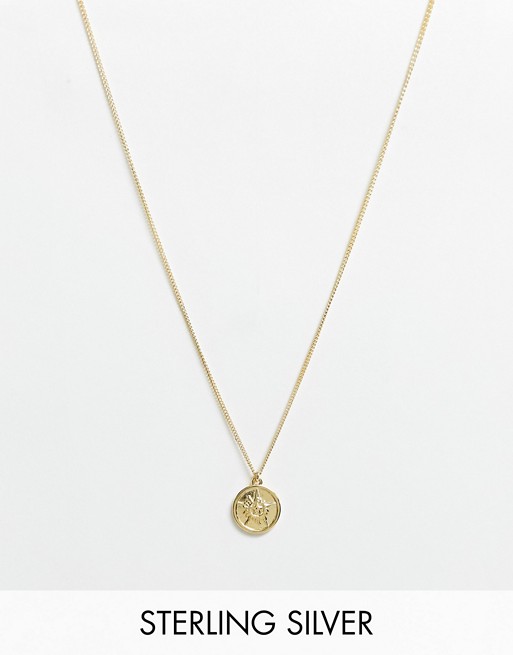 DesignB gold plated neck chain with pendant in sterling silver
