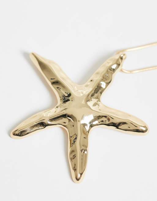 DesignB – Goldfarbene Halskette mit Seesternanhänger, 4 von 4