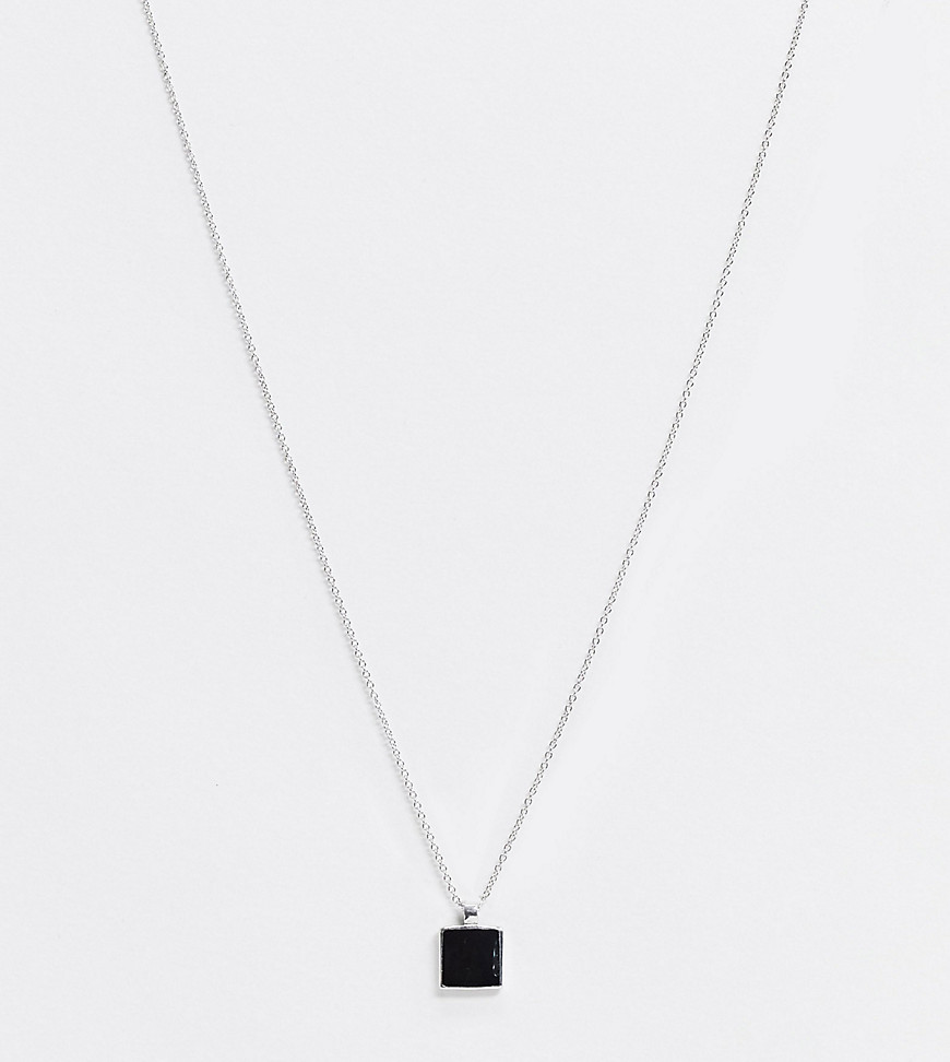 DesignB – Halskedja i äkta silver med svart sten