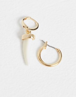 DesignB hoop and drop earring set in gold