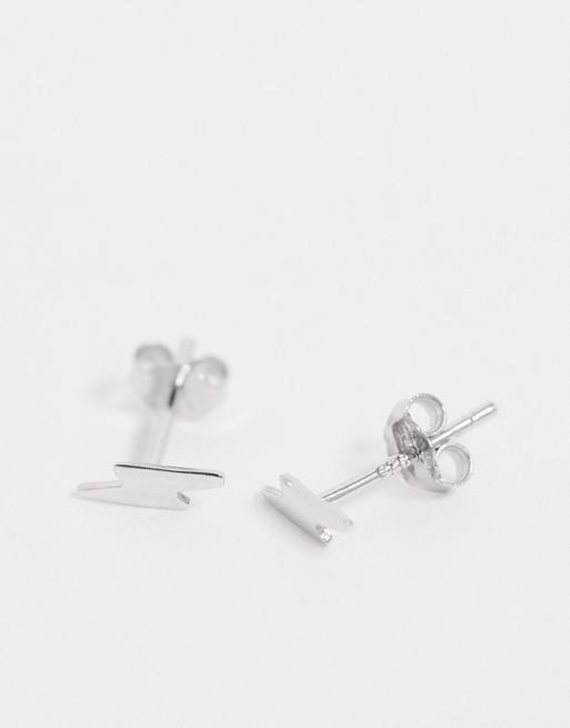 Sterling Silver Lightning Bolt Earrings – Luv Inspired