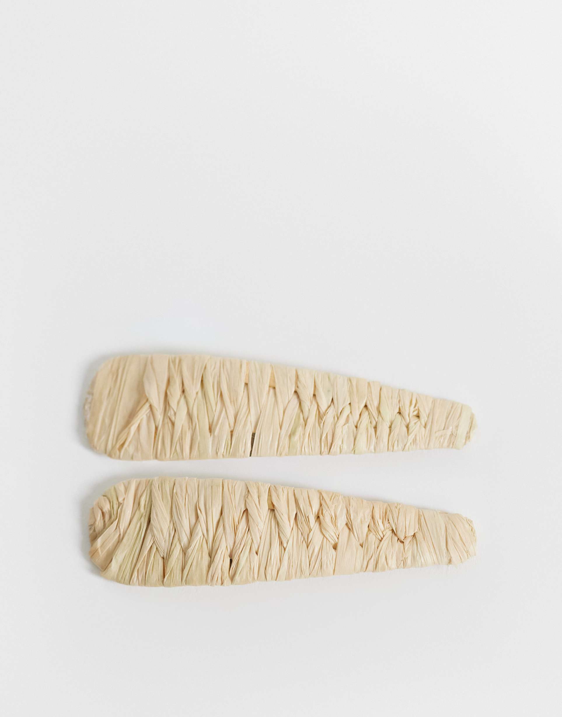 designb london 2-pack raffia snap hair clips in natural
