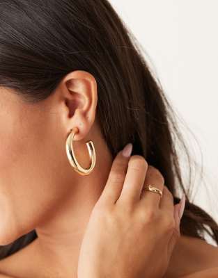 40mm chunky hoop earrings in gold