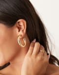 [DesignB London] DesignB London 40mm chunky hoop earrings in gold No Size GOLD