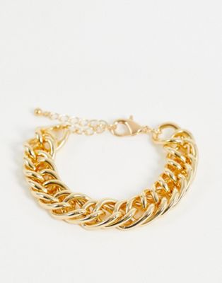 DesignB London 80s chunky chain bracelet in gold