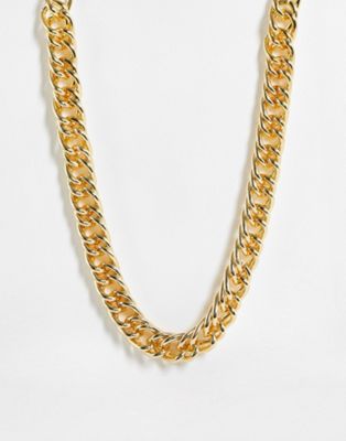 DesignB London 80's chunky chain necklace in gold