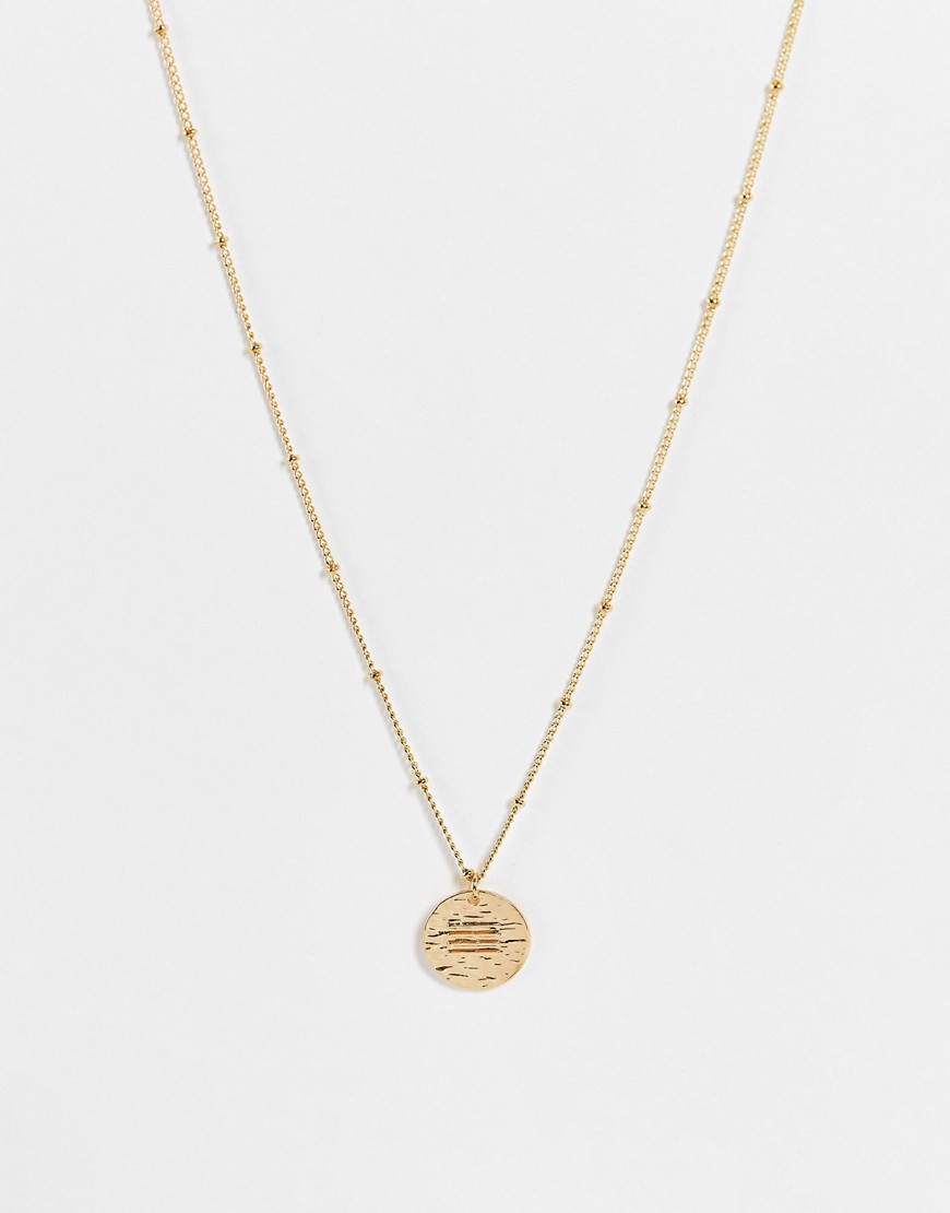 DesignB London Air sign zodiac necklace in gold