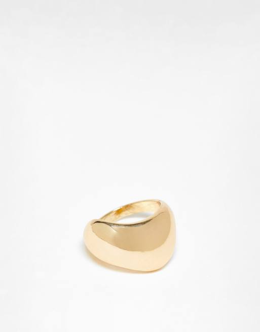 DesignB London - Anello a cupola spesso color oro 